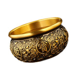 Maxbell Traditional Treasure Bowl Offering Bowl Desktop Ornament for Restaurant Shop 7.5x7.5x4.5cm