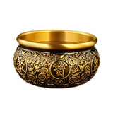 Maxbell Traditional Treasure Bowl Offering Bowl Desktop Ornament for Restaurant Shop 7.5x7.5x4.5cm