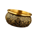 Maxbell Traditional Treasure Bowl Offering Bowl Desktop Ornament for Restaurant Shop 10x10x5.5cm