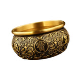 Maxbell Traditional Treasure Bowl Offering Bowl Desktop Ornament for Restaurant Shop 10x10x5.5cm