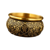 Maxbell Traditional Treasure Bowl Offering Bowl Desktop Ornament for Restaurant Shop 10x10x5.5cm