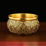 Maxbell Traditional Treasure Bowl Offering Bowl Desktop Ornament for Restaurant Shop 10x10x5.5cm