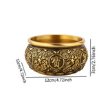 Maxbell Traditional Treasure Bowl Offering Bowl Desktop Ornament for Restaurant Shop 12x12x7cm