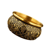 Maxbell Traditional Treasure Bowl Offering Bowl Desktop Ornament for Restaurant Shop 12x12x7cm