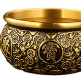 Maxbell Traditional Treasure Bowl Offering Bowl Desktop Ornament for Restaurant Shop 12x12x7cm