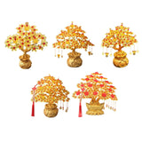 Maxbell Feng Shui Money Tree DIY Handmade Kit Artwork for Tabletop Living Room Shelf Height 16.8cm Style A