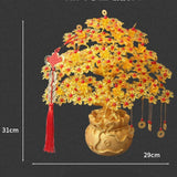 Maxbell Feng Shui Money Tree DIY Handmade Kit Artwork for Tabletop Living Room Shelf 29cmx31cm Style D