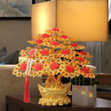 Maxbell Feng Shui Money Tree DIY Handmade Kit Artwork for Tabletop Living Room Shelf 37cmx34cm Style E