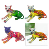 Maxbell Leopard Statue Artwork Color Graffiti Sculpture for Farmhouse Indoor Desktop Green