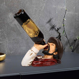 Maxbell Wine Bottle Holder Resin Figurine Wine Rack for Household Cabinet Decoration