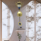 Maxbell Wind Chime Owls Chimes Owl Pendant Vintage Windchime for Window Door Balcony Golden
