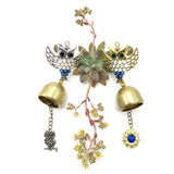 Maxbell Wind Chime Owls Chimes Owl Pendant Vintage Windchime for Window Door Balcony Silver