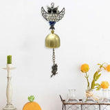 Maxbell Wind Chime Owls Chimes Owl Pendant Vintage Windchime for Window Door Balcony Silver