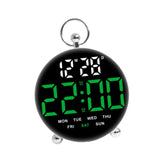 Maxbell LED Digital Alarm Clock Cafe Learning Dorm Office Home Adjustable Brightness Green
