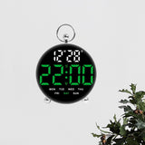 Maxbell LED Digital Alarm Clock Cafe Learning Dorm Office Home Adjustable Brightness Green