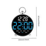 Maxbell LED Digital Alarm Clock Cafe Learning Dorm Office Home Adjustable Brightness Blue