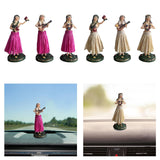 Maxbell Girl in Skirt Statue Artwork Resin Figurine with Base for Office Shelf Study Red Dancing