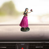 Maxbell Girl in Skirt Statue Artwork Resin Figurine with Base for Office Shelf Study Red Dancing