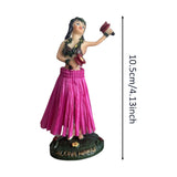 Maxbell Girl in Skirt Statue Artwork Resin Figurine with Base for Office Shelf Study Red Dancing