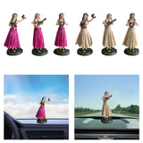 Maxbell Girl in Skirt Statue Artwork Resin Figurine with Base for Office Shelf Study Red Dancing