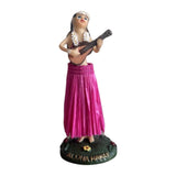 Maxbell Girl in Skirt Statue Artwork Resin Figurine with Base for Office Shelf Study Red Playing Guitar