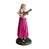 Maxbell Girl in Skirt Statue Artwork Resin Figurine with Base for Office Shelf Study Red Playing Guitar