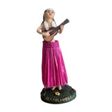 Maxbell Girl in Skirt Statue Artwork Resin Figurine with Base for Office Shelf Study Red Playing Guitar