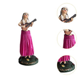 Maxbell Girl in Skirt Statue Artwork Resin Figurine with Base for Office Shelf Study Red Playing Guitar