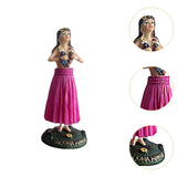 Maxbell Girl in Skirt Statue Artwork Resin Figurine with Base for Office Shelf Study Red Standing