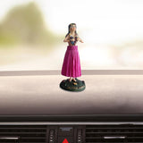 Maxbell Girl in Skirt Statue Artwork Resin Figurine with Base for Office Shelf Study Red Standing