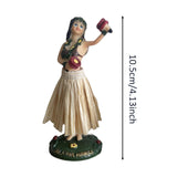 Maxbell Girl in Skirt Statue Artwork Resin Figurine with Base for Office Shelf Study Beige Dancing