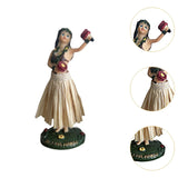 Maxbell Girl in Skirt Statue Artwork Resin Figurine with Base for Office Shelf Study Beige Dancing