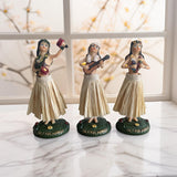 Maxbell Girl in Skirt Statue Artwork Resin Figurine with Base for Office Shelf Study Beige Dancing