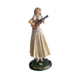 Maxbell Girl in Skirt Statue Artwork Resin Figurine with Base for Office Shelf Study Beige Playing Guitar
