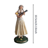 Maxbell Girl in Skirt Statue Artwork Resin Figurine with Base for Office Shelf Study Beige Playing Guitar