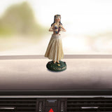 Maxbell Girl in Skirt Statue Artwork Resin Figurine with Base for Office Shelf Study Beige Standing