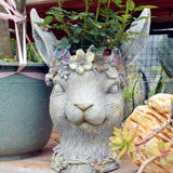Maxbell Rabbit Shaped Flower Pot Decoration Succulent Pot for Farmhouse Office Shelf