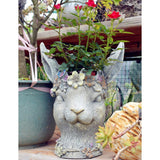 Maxbell Rabbit Shaped Flower Pot Decoration Succulent Pot for Farmhouse Office Shelf