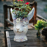 Maxbell Rabbit Shaped Flower Pot Decoration Succulent Pot for Farmhouse Office Shelf