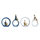 Maxbell Girl Figurine Desk Bedroom Cafe Table Centerpieces Cabinet Shop Women Statue Blue Reading