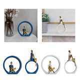 Maxbell Girl Figurine Desk Bedroom Cafe Table Centerpieces Cabinet Shop Women Statue Blue Reading