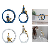 Maxbell Girl Figurine Desk Bedroom Cafe Table Centerpieces Cabinet Shop Women Statue Blue Reading