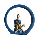 Maxbell Girl Figurine Desk Bedroom Cafe Table Centerpieces Cabinet Shop Women Statue Blue Reading