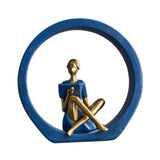 Maxbell Girl Figurine Desk Bedroom Cafe Table Centerpieces Cabinet Shop Women Statue Blue Reading
