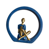Maxbell Girl Figurine Desk Bedroom Cafe Table Centerpieces Cabinet Shop Women Statue Blue Reading