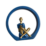 Maxbell Girl Figurine Desk Bedroom Cafe Table Centerpieces Cabinet Shop Women Statue Blue Reading