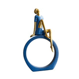 Maxbell Girl Figurine Desk Bedroom Cafe Table Centerpieces Cabinet Shop Women Statue Blue Thinker