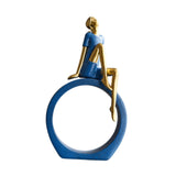 Maxbell Girl Figurine Desk Bedroom Cafe Table Centerpieces Cabinet Shop Women Statue Blue Thinker