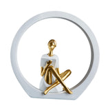 Maxbell Girl Figurine Desk Bedroom Cafe Table Centerpieces Cabinet Shop Women Statue White Reading