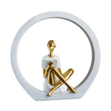 Maxbell Girl Figurine Desk Bedroom Cafe Table Centerpieces Cabinet Shop Women Statue White Reading